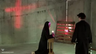 Roleplay Done Right As Hot Redhead Nun Rides A Hard Wooden Dildo Under Rule Of Sexy Priest