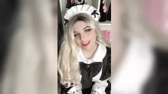 Cute Maid Sucks Dick During A Break And Timidly Fucks Herself