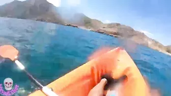 Horny Kayaking With A Follower Masturbate On The Beach