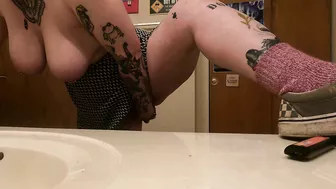 Quick Solo Bathroom Fuck