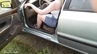 Hot Girl Public Masturbates Pussy Sex Toy And Cum In The Car - Horny Outdoor Solo