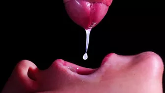 Close Up: Best Milking Mouth For Your Dick! Sucking Cock Asmr, Tongue And Lips Blowjob Double Cum - Xsanyany