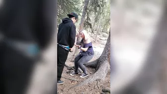 Giving My Girl Hard Back Shots In Public Forest