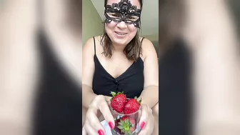 Sticking Strawberries In Her Vagina & Eating Cream From Her Vagina