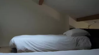 Naughty Girl Lying On The Bed Touches Her Pussy