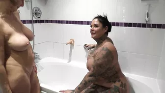 Molly And Cheyenne Having Fun In The Shower