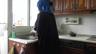 Muslim Wife Is Fucked Hard While Doing The Dishes