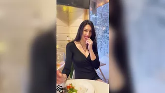 Hot Wife On A Date In A Restaurant Cheats On Her Husband