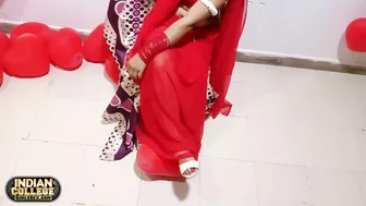 Fucking My Sexy Indian Girlfriend On Valentines Day In Red Sari