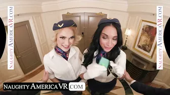 Sexy Flight Attendants, Anissa Kate & Cherry Kiss, Give You Special Access To The