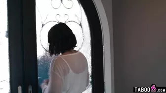 Bubble Butt Brunette Visited By The Bf Of A Lost Friend Who Always Had Liked Her