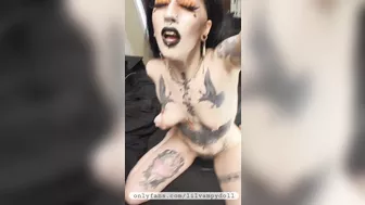 Petite Goth Slut Cowgirl Riding Selfie Pov