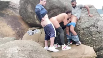 Married Fucking On The Beach With Two Men