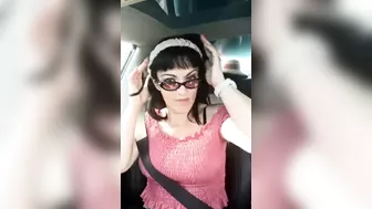 Showing Boobs In The Car