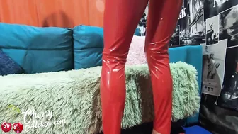 Hot Milf Deep Blowjob And Hard Fuck Holes - Red Latex