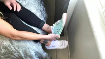 Big Sweaty Feet - Girl Removing Socks & Sneakers