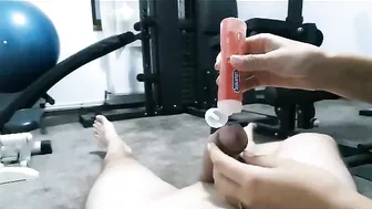 Rough Femdom Urethral Sounding Of Slave Cock In The Gym With 12 Inch Dilators, Handjob, Huge Cumshot