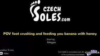 Pov Foot Crushing And Feeding You Banana With Honey (Long Toes, Bare Feet, Foot Teasing, Foot Feed)