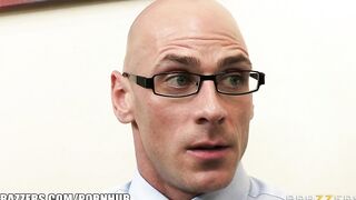 Johnny Sins Is Shared By 2 Big Boobed Brunettes Into A Job Interview