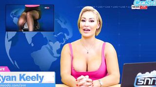 Camsoda - Huge Titties Mom Ryan Keely Enjoying Sybian While Reading The News