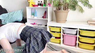 Crazy Slave Makes Erotic Clip For Sir - Pillow Humping, Toy Blowjob, Vibrator Fucking - Veggiebabyy