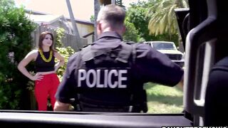 Mackenzie Maze And Alex Kane Are Caught Munching Each Other's Pussies By Police Nicky Rebel And Kinky Rich, They Get Reprimanded By Getting Boned