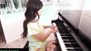 Cute 19 Yo Scarlett Alexis Takes More Then A Piano Lessons From Her Turned On Stepdad - Familystrokes