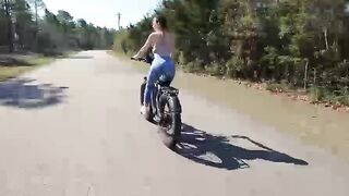 Petite Cyclist Takes Big Dick Tourist On