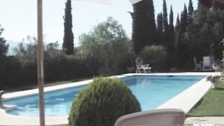 Homemade African - Dick Craving Babe Colette Nailed By Ebony Penis Poolside