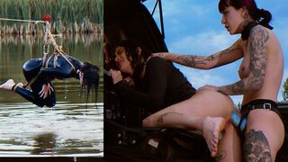 Trained For Painal With Dunks Into The Pond - Rough Anal Bondage