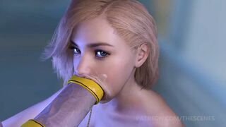 Futa - Big Titted Blonde 18 Year Old Deepthroats Big Futanari Dick