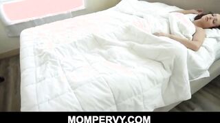 Dark Haired Big Boobed Stepmom Cougar Blows And Fucks Stepson On The Bed Point Of View