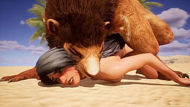 Big Dick Furry Drills Bitch In The Desert: 3D Porn Wildness