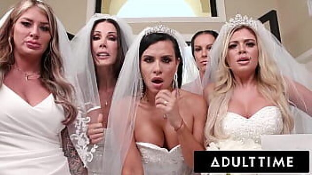 Big Titty Milf Brides Given A Naughty Wedding Gift: Insane Reverse Gangbang