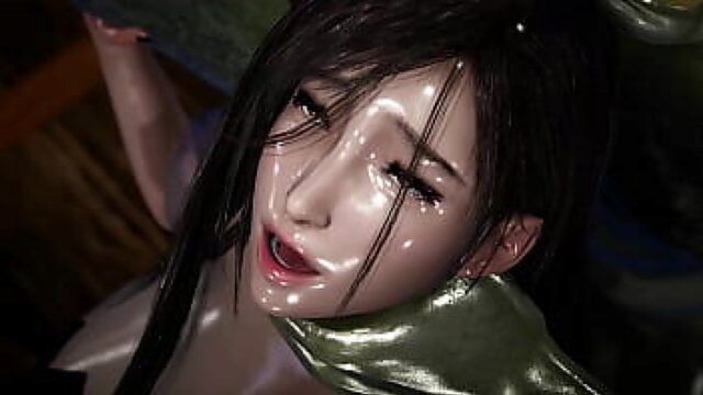 Orc Cock Stretches Tifa's Tight Pussy