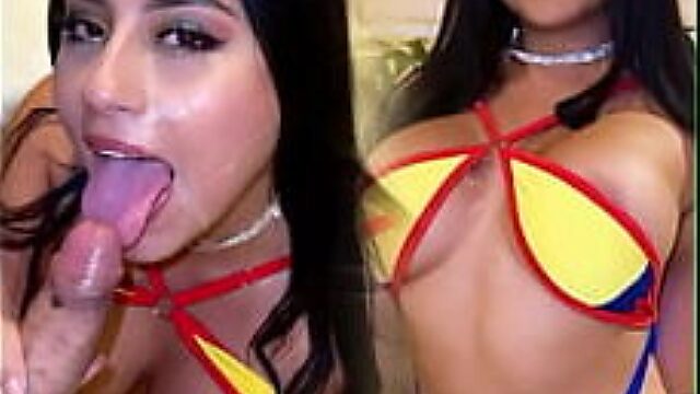 Colombian Babe Gets Facial Cumshot, Fucks Hard In Copa América Celebration