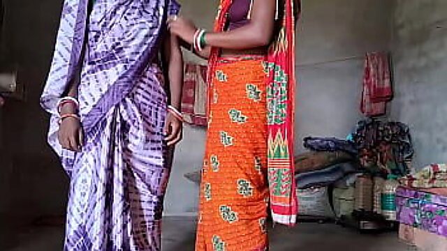 Step-Wives In Sarees Work Together To Give One Killer Blowjob