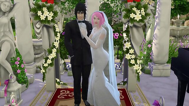 Sexy Sakura's Wedding Day Deception: Naruto Cuckolds With Busty Bride In Hentai Anime