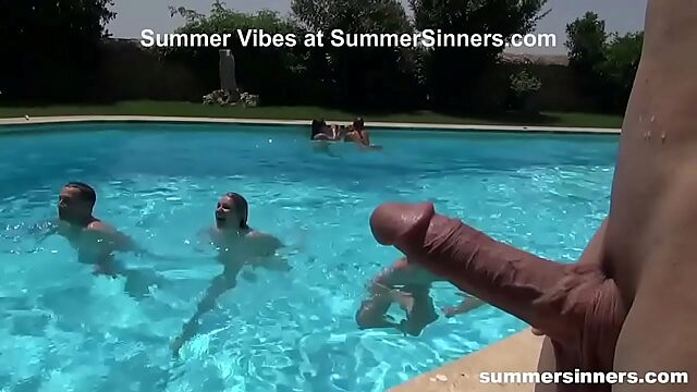 Summer Slutty Pool Party: Big Tits, Blowjobs, Doggy, Fingering