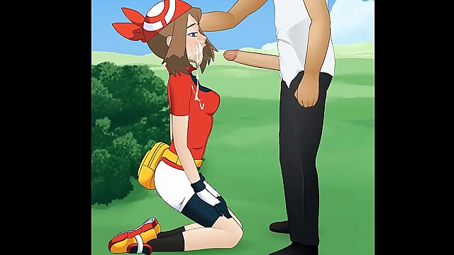 May Gets A Deepthroat Lesson From Hakura In Pokemon Hentai