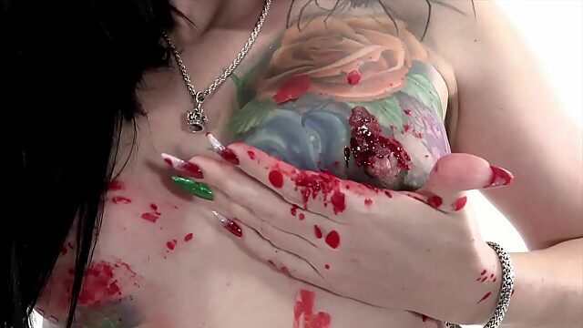 Hot Wax Play With Tattooed Babe Marie Bossette In Stockings