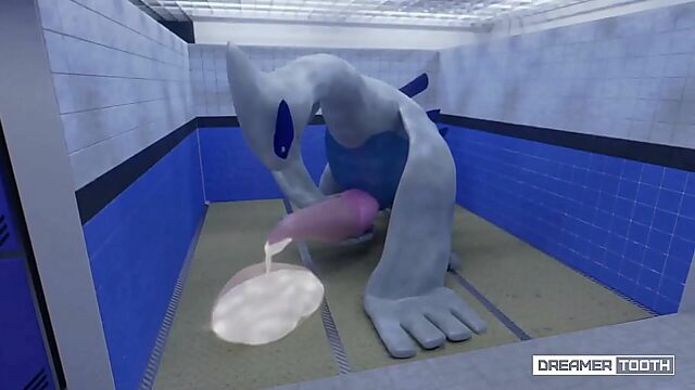 Lugia's Massive Load Bursts Condom In Hentai Flick