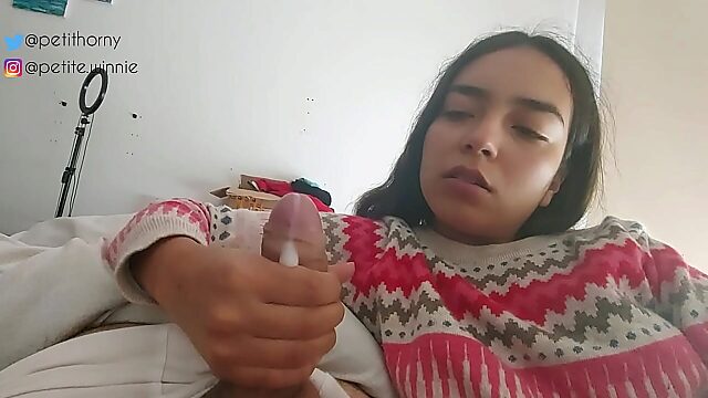 Latina Petite Blows Young Stud Until He Can't Hold Back Anymore