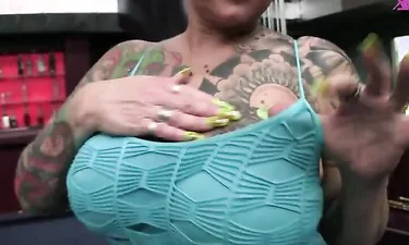 Heavily Tattooed And Pierced Biker Chick Black Widow Sucks And Fucks