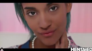 Hentaied - Mulatto Teen With Milky Boobs Rides Dildo & Extreme Squirt On Her Face - Capri Lmonde