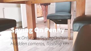 Blonde Babe Penny Caught On Camera Masturbating Under-Table