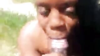 Thot Sloppy Head Fucking Bbc Outside Behind Her Momma Mom House