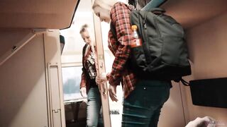 Girl Fellow Traveler Seduced Guy On The Train And Gave Him Blowjob And Swallowed Sperm