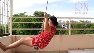 Cute Housewife Has Fun Without Panties On The Swing Slut Swings And Shows Her Perfect Pussy 1