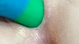 Wet Pussy Pulsating Orgasm Close Up! Intense Pussy! Clit Rubbing & Riding Dildo